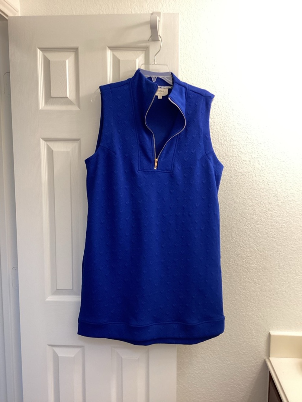 Umgee Cobalt Blue Textured Zip-Front Top